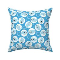 Cute Narwhal Bubble Pattern Blue