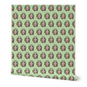 Cute Sloth Pink Heart Pattern in Green