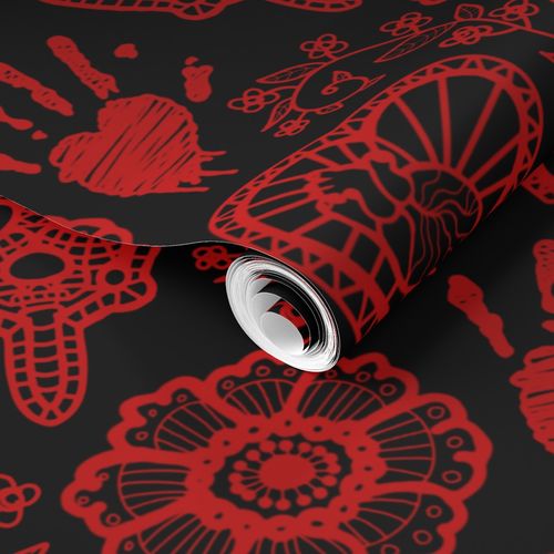 My Bloody Valentine (Black) Fabric