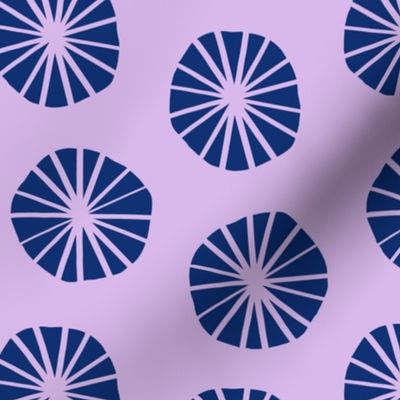 Mod Scandinavian Dandelions in Lilac + Navy