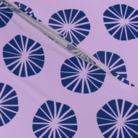Mod Scandinavian Dandelions in Lilac + Navy