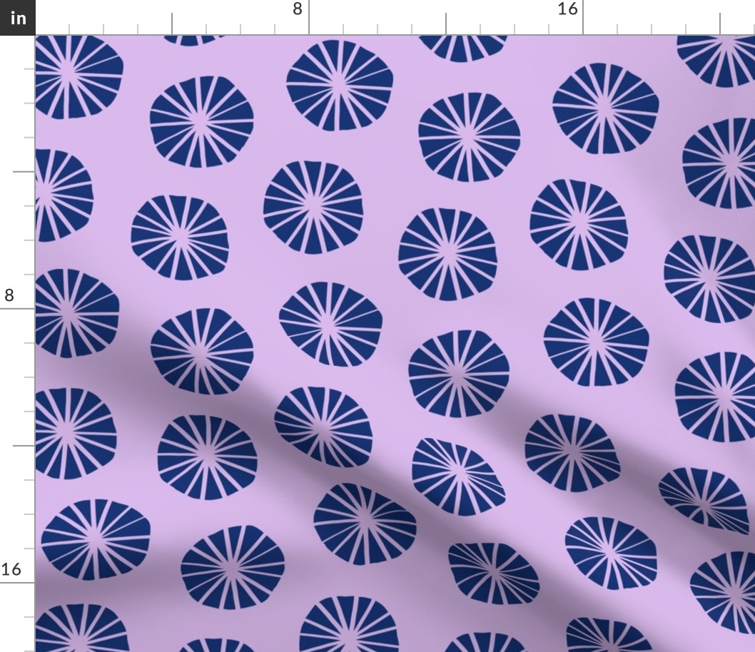 Mod Scandinavian Dandelions in Lilac + Navy