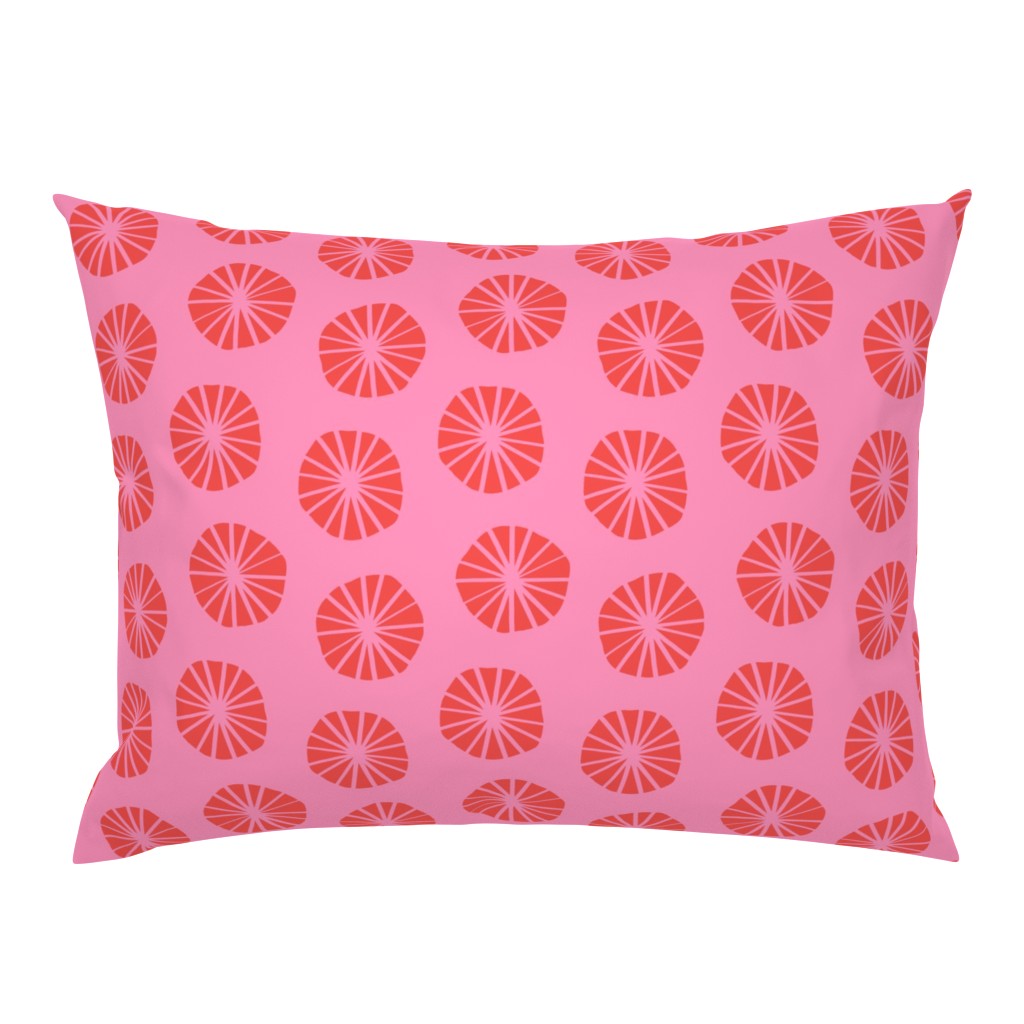 Mod Scandinavian Dandelions in Red + Pink