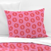 Mod Scandinavian Dandelions in Red + Pink