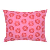 Mod Scandinavian Dandelions in Red + Pink