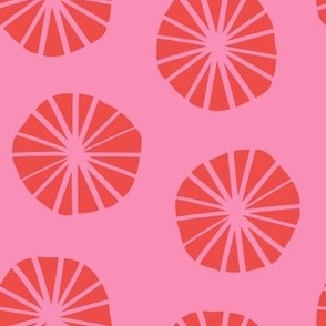 Mod Scandinavian Dandelions in Red + Pink