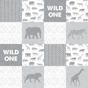 Wild One- Safari Wholecloth - Grey 