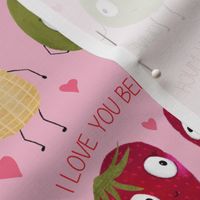 Valentine Puns - funny food puns on pink - medium scale
