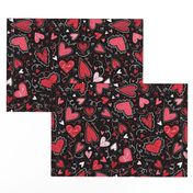 Love Hearts on Black 