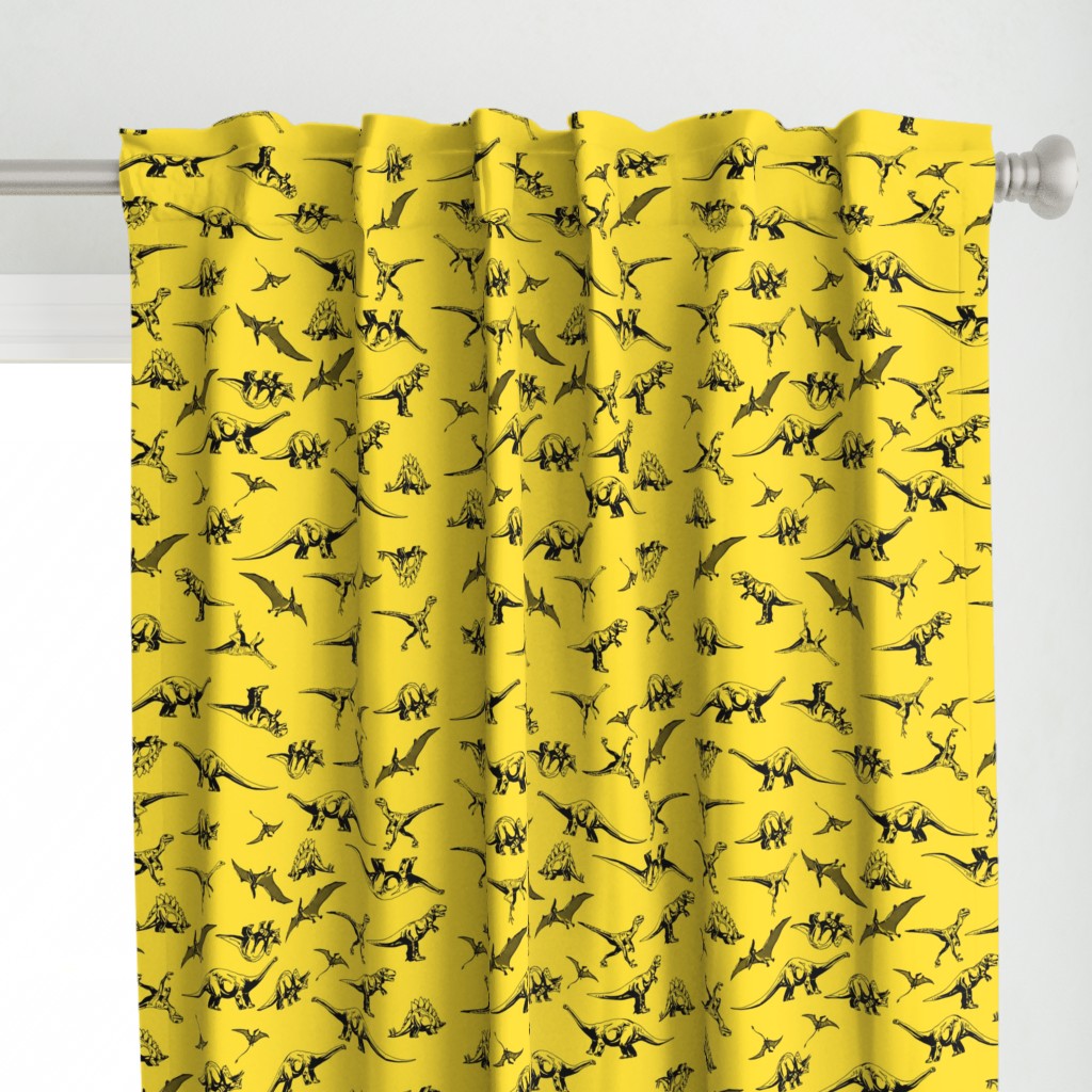 Dinosaurs on yellow background