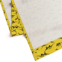 Dinosaurs on yellow background