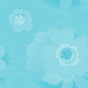 Turquoise Monochrome Flowers