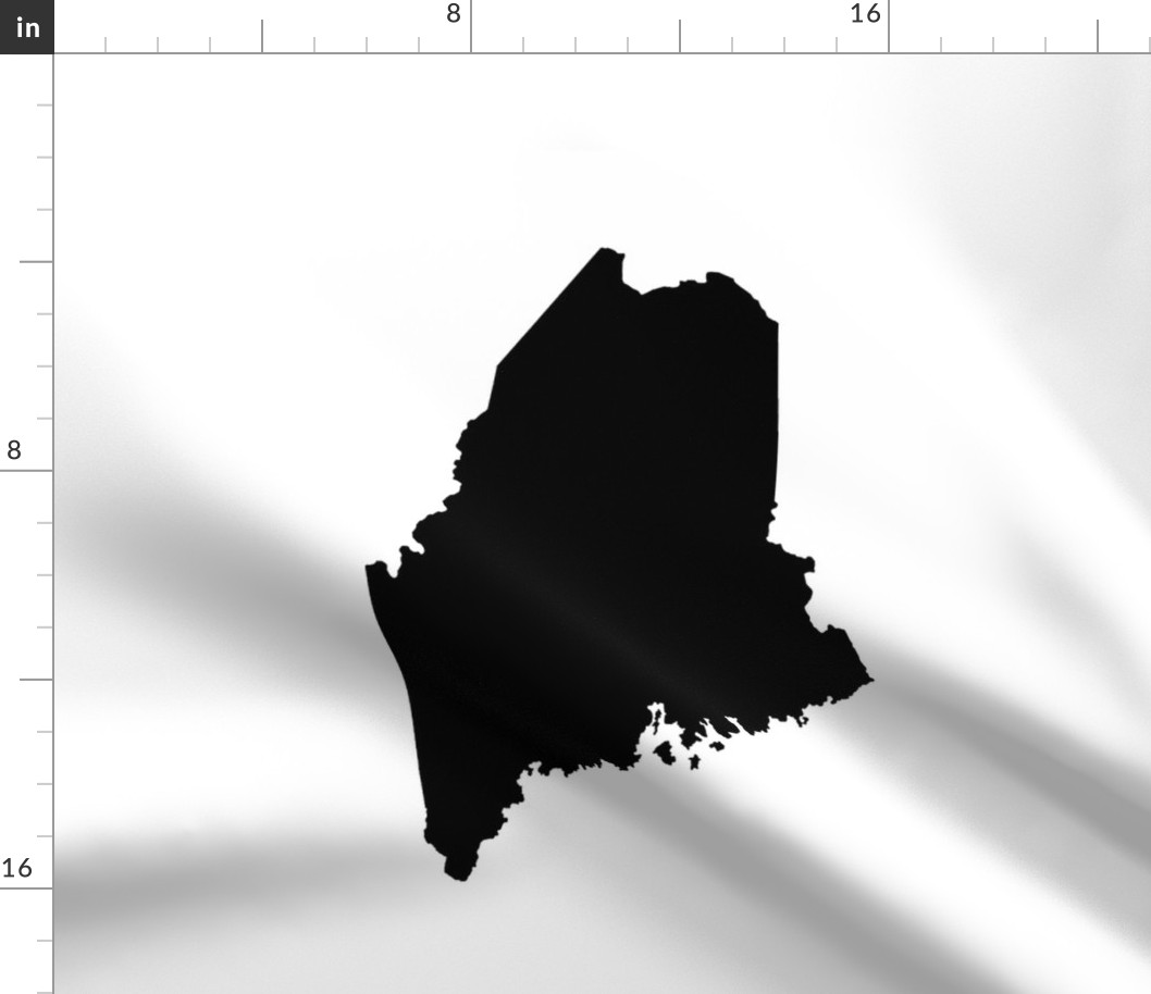 Maine silhouette - 18" black on white