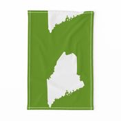 Maine silhouette - 18" white on leaf green