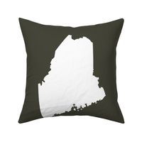 Maine silhouette - 18" white on khaki