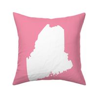 Maine silhouette - 18" white on pink