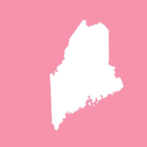 Maine silhouette - 18" white on pink