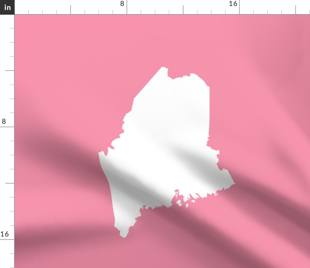Maine silhouette - 18" white on pink