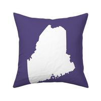 Maine silhouette - 18" white on soft purple