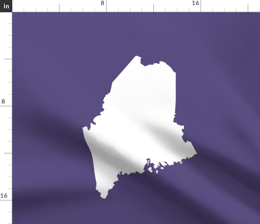 Maine silhouette - 18" white on soft purple
