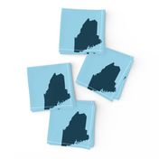 Maine silhouette - 6" navy on light blue