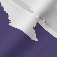 Maine silhouette - 6" white on soft purple 