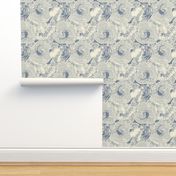 Shells in cream and blue-gray