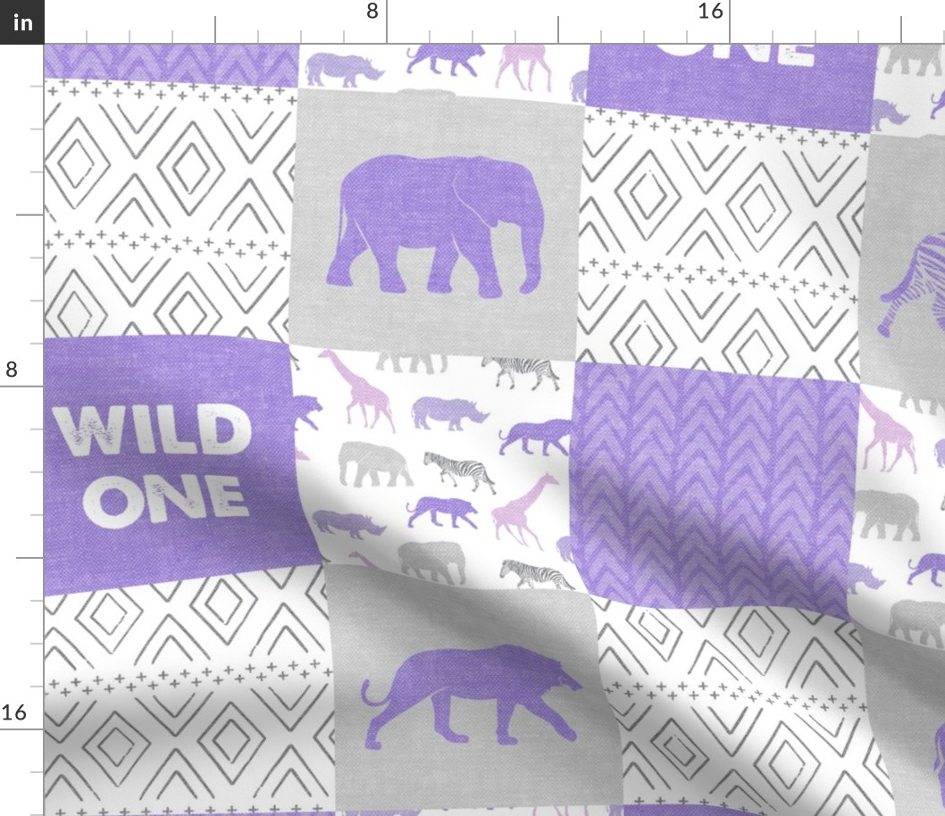 Wild One- Safari Wholecloth - purple 