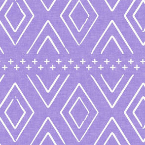 Safari Wholecloth Diamonds on Purple - farmhouse diamonds - mud cloth fabric