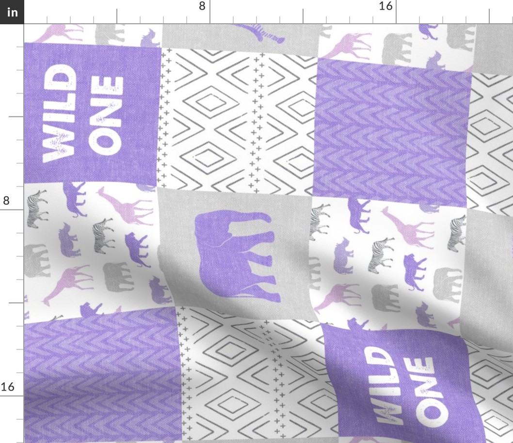 Wild One- Safari Wholecloth  - purple (90)