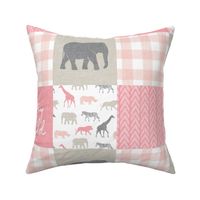 Stay Wild - Safari Wholecloth - Pink w/ plaid