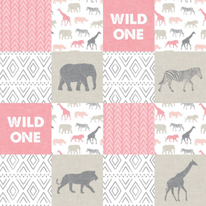 Wild One- Safari Wholecloth - pink