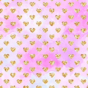  Pink Gold Glitter Hearts