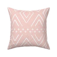 Safari Wholecloth Diamonds on Pink - farmhouse diamonds - mud cloth fabric