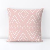 Safari Wholecloth Diamonds on Pink - farmhouse diamonds - mud cloth fabric