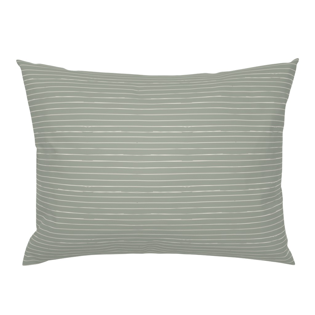 Bone Stripes on Sage Green