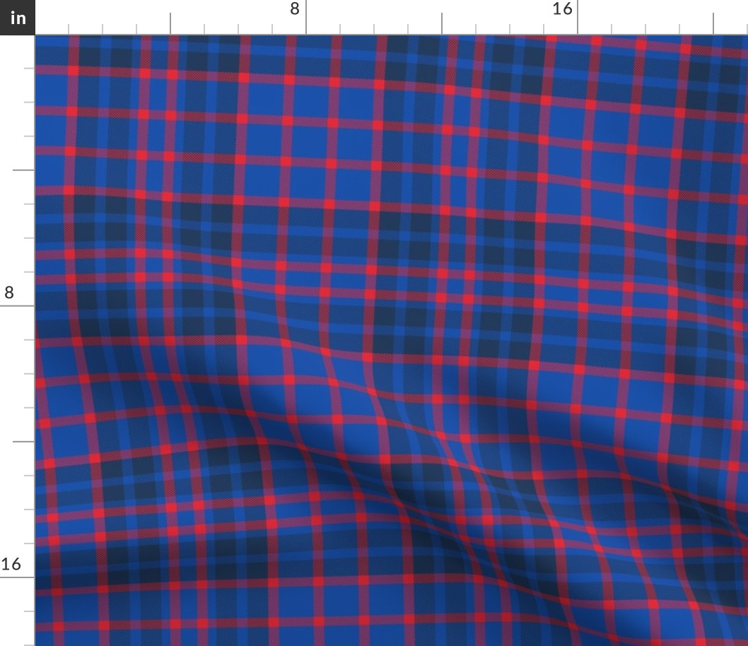 Mostly Blue Plaid with Red and Navy