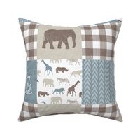 Stay Wild - Safari Wholecloth - Dusty Blue w/ plaid