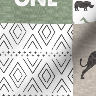 Wild One - Safari Wholecloth - Sage and Grey