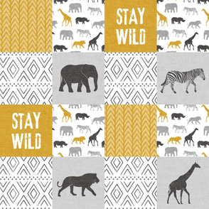 Stay Wild - Safari Wholecloth - Mustard
