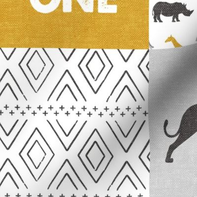 Wild One - Safari Wholecloth - Mustard and Grey