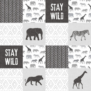 Stay Wild - Safari Wholecloth - monochrome