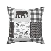 Stay Wild - Safari Wholecloth - monochrome w/ plaid