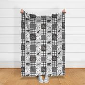 Stay Wild - Safari Wholecloth - monochrome w/ plaid