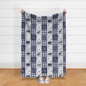 Stay Wild - Safari Wholecloth - Navy w/ plaid