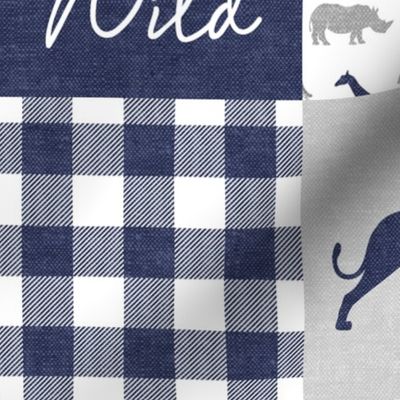 Stay Wild - Safari Wholecloth - Navy w/ plaid