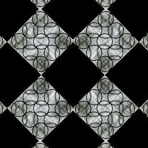 Diamond Checkerboard Black White Gray Small Scale Baseballs