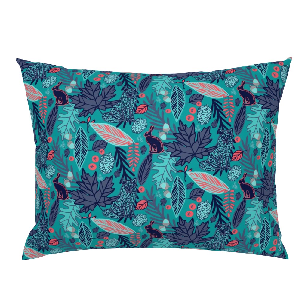 Woodland Wonder in Teals & Red