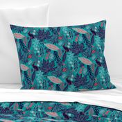 Woodland Wonder in Teals & Red