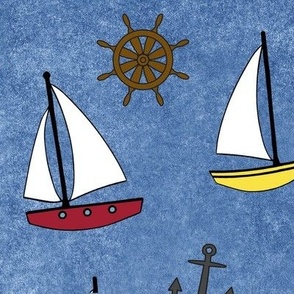 Sailing on Blue Denim - large scale